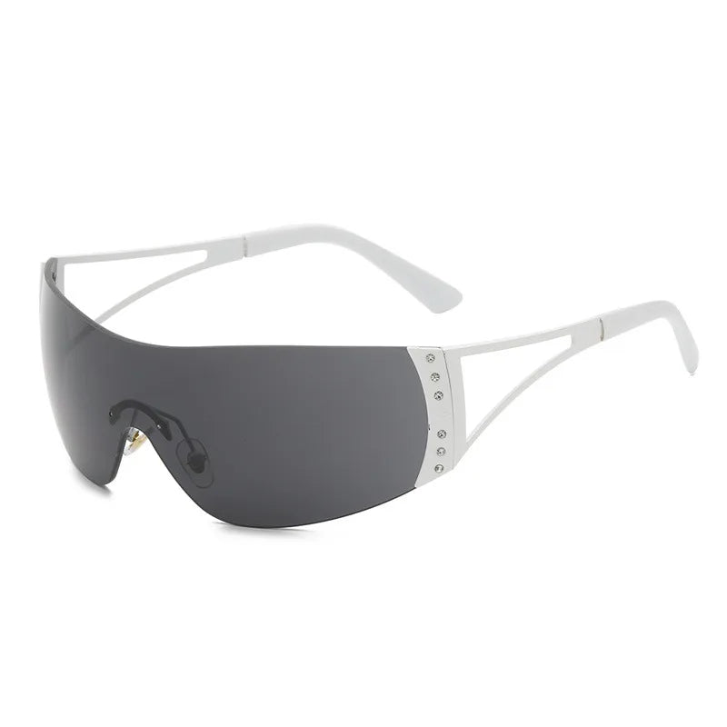 lady solid color ac square frameless women's sunglasses