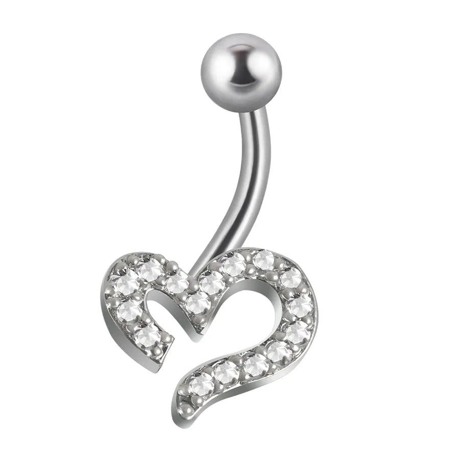 1 Piece Eyebrow Studs Casual Elegant Vacation Triangle Heart Shape Flower G23 Titanium Inlay Opal Zircon Eyebrow Studs