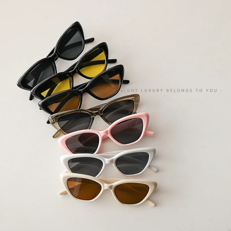 Children's new sunglasses simple frame color men and women treasure Han Feng ins round frame sunglasses clear travel style