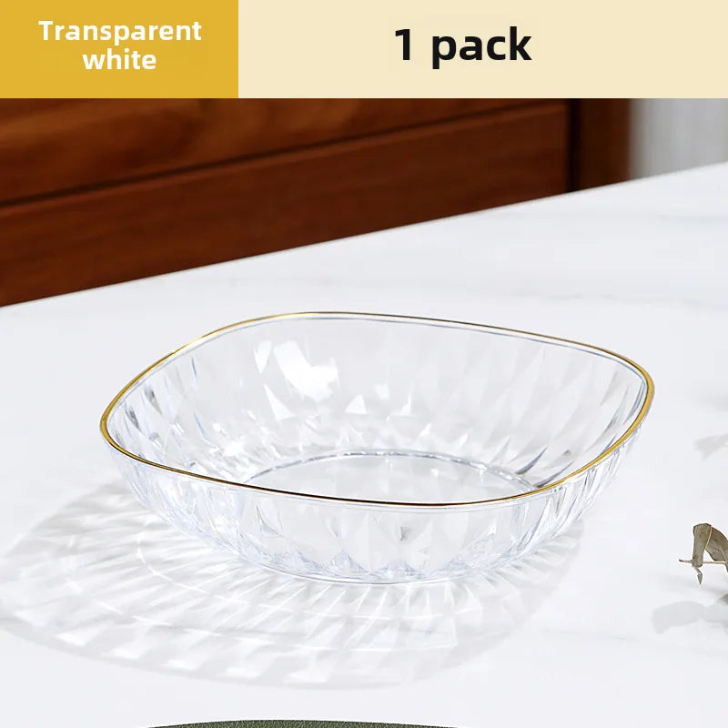 Light Luxury Transparent High-grade Bone Spitting Dish Household Dining Table Bone Dish Food Grade Snack Dish Fruit Dish Candy Nut Dish