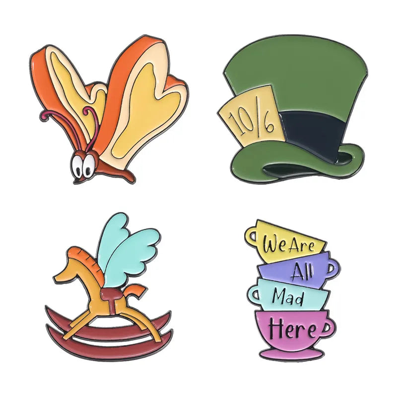 Cartoon Style Cute Cowboy Style Letter hat Alloy Stamping Stoving Varnish Plating Unisex Brooches