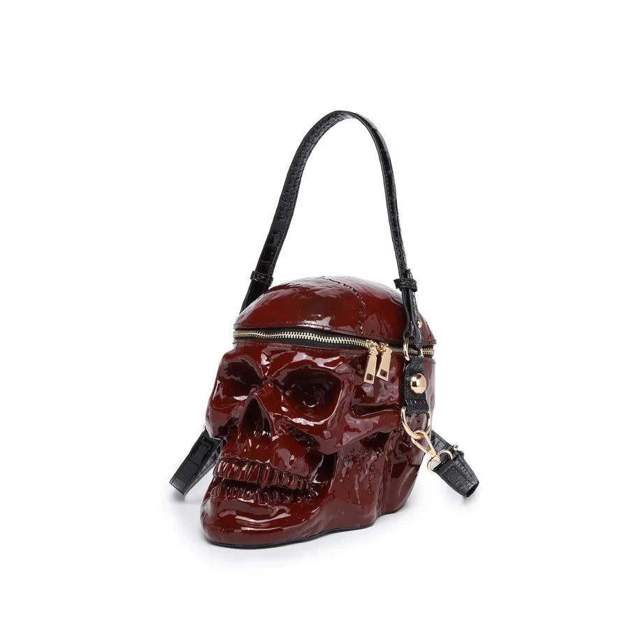 Halloween Unisex Medium Silica Gel Skull Vintage Style Round Zipper Handbag