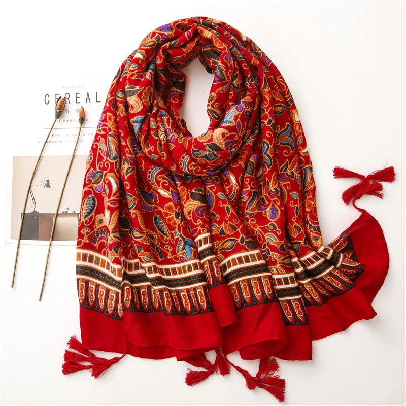 hot selling fashion cotton and linen silk scarf wholesale