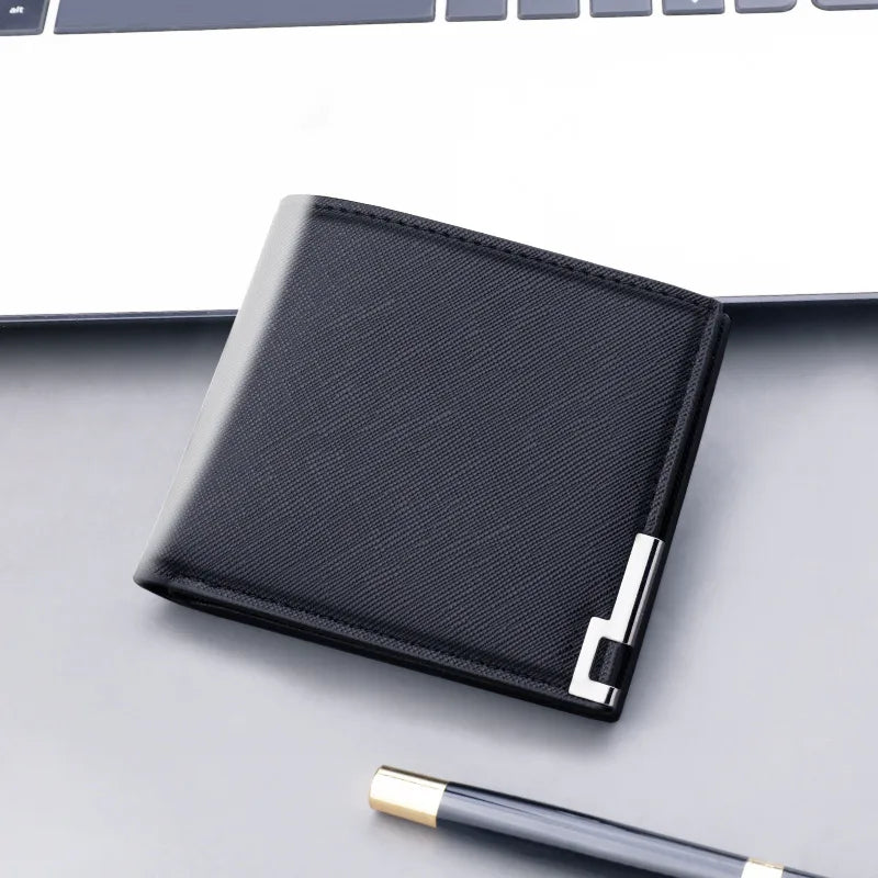men's solid color pu leather open wallets