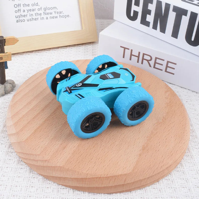 Children's four-wheel drive inertia car double-sided off-road vehicle fall-resistant stunt racing model boy gift toy stall wholesale