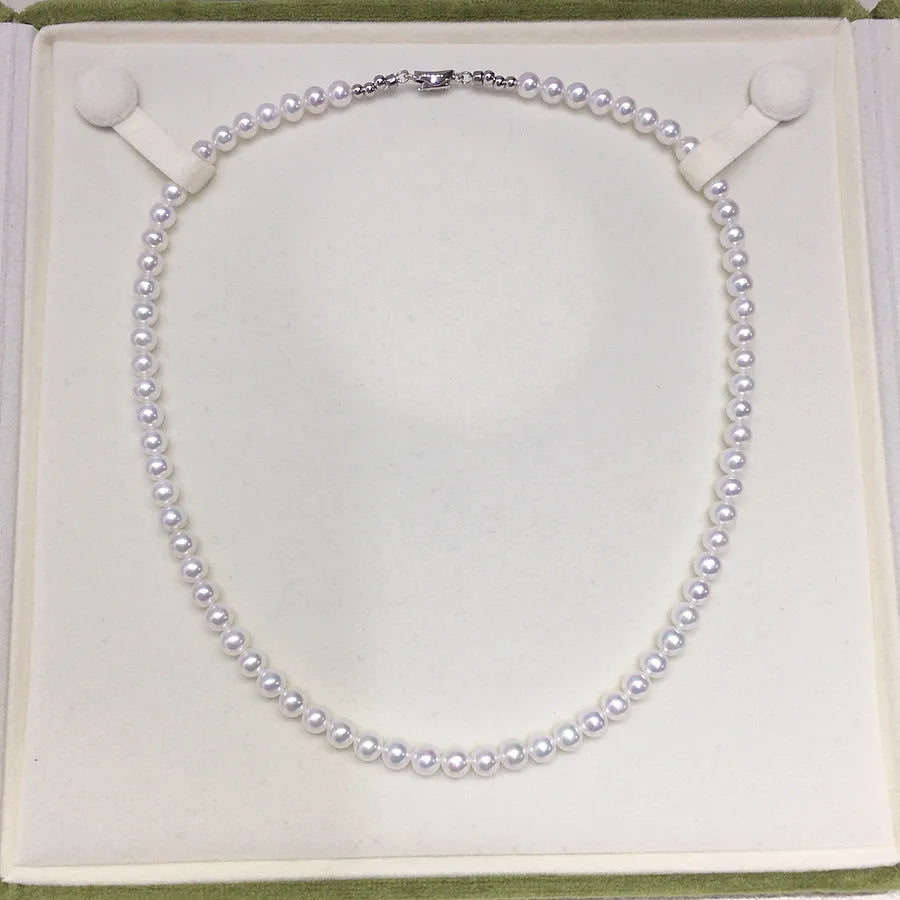 Zhuji Natural Freshwater Pearl Necklace 5-6mm Aurora Tiannv Freshwater AK Almost Round S925 Sterling Silver Buckle