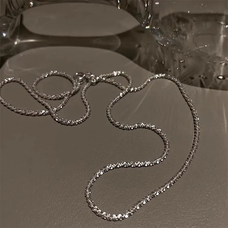 elegant square water droplets freshwater pearl metal inlay zircon necklace