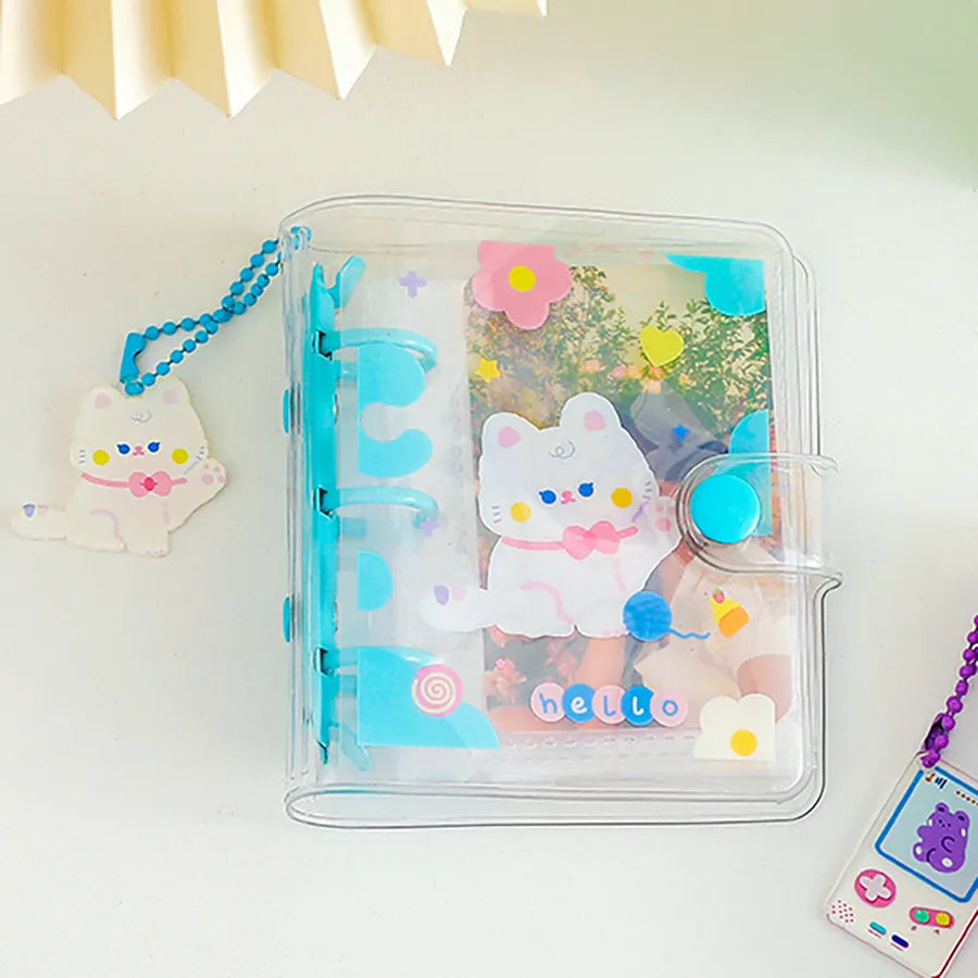 cartoon cute transparent three-hole album pvc binder diy hand account book