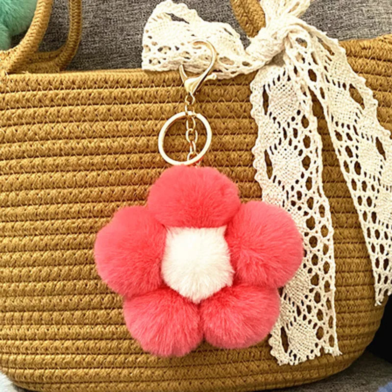 cute flower metal keychain