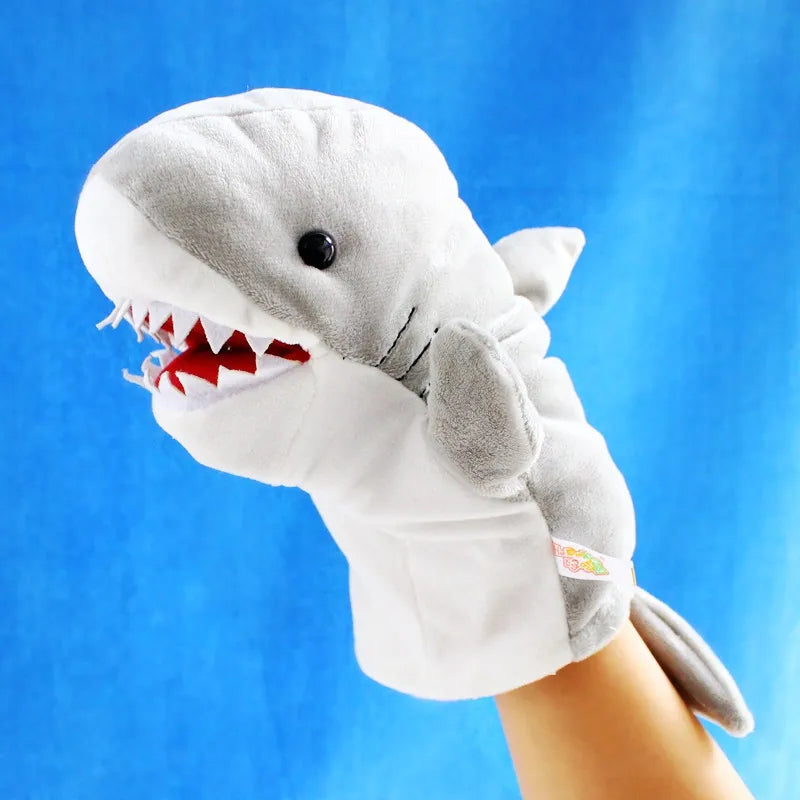 Can open mouth cartoon animal plush hand puppet parent-child toy mouth can move a variety of styles  spot mixed batch