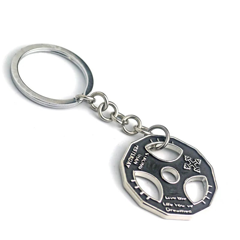 fashion creative fitness dumbbell keychain metal backpack buckle