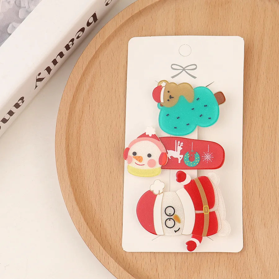 New Style Christmas Cartoon Acrylic Duckbill Hair Clip Sweet Cute Princess Hair Accessory Bangs Hair Clip Girl's Hair Ornament
