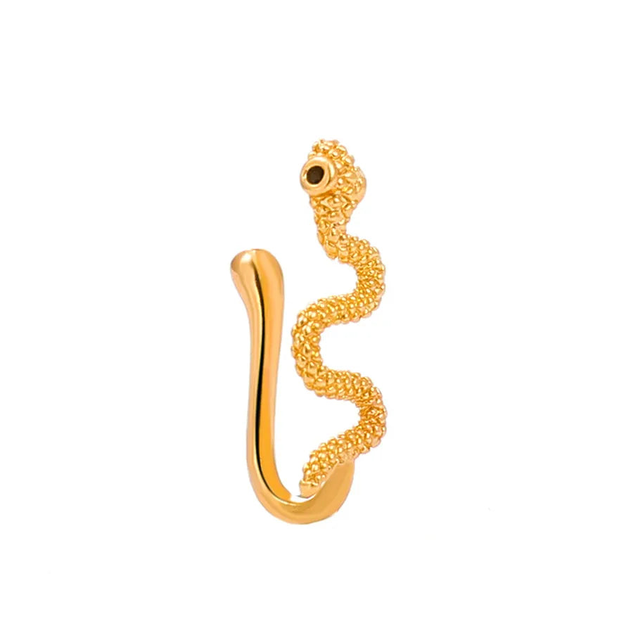 fashion creative copper perforation-free u-shaped nasal splint piercing butterfly flower snake-shaped fake nose studs