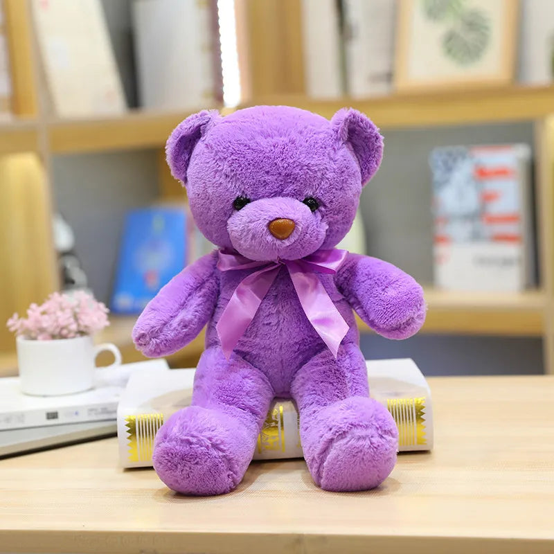 Color Ribbon Teddy Bear Doll Grasping Machine Doll Plush Toy Doll Little Bear Doll Machine Doll Set logo System