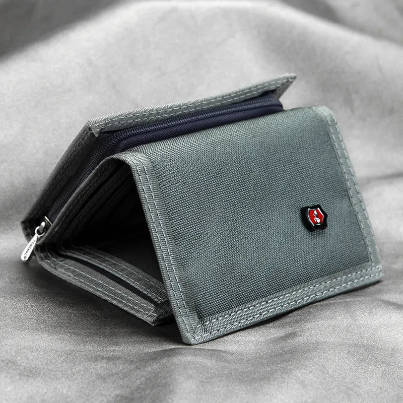 new fashion retro short jemiru canvas wallet tri-fold student fabric zipper wallet coin purse card holder