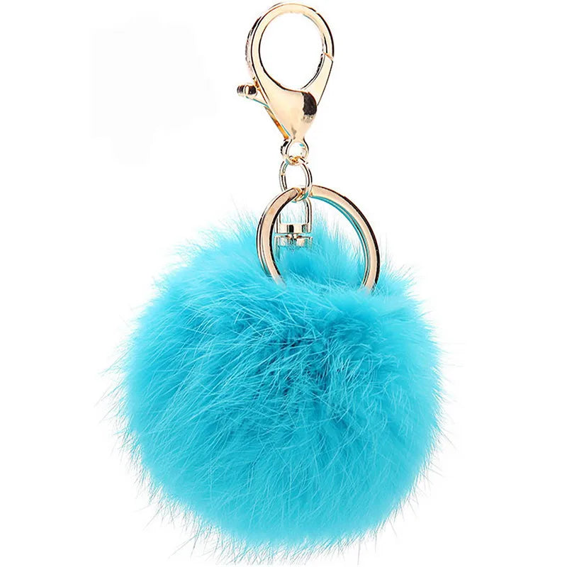 korean style hairball alloy women's bag pendant keychain