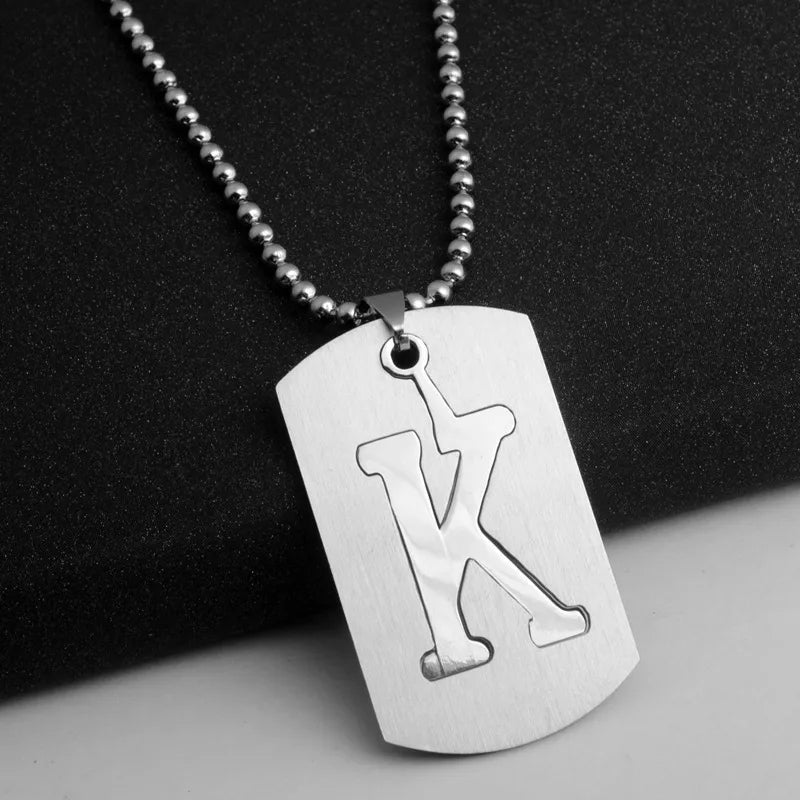 Hip-Hop Simple Style Letter 304 Stainless Steel Hollow Out Men's Pendant Necklace