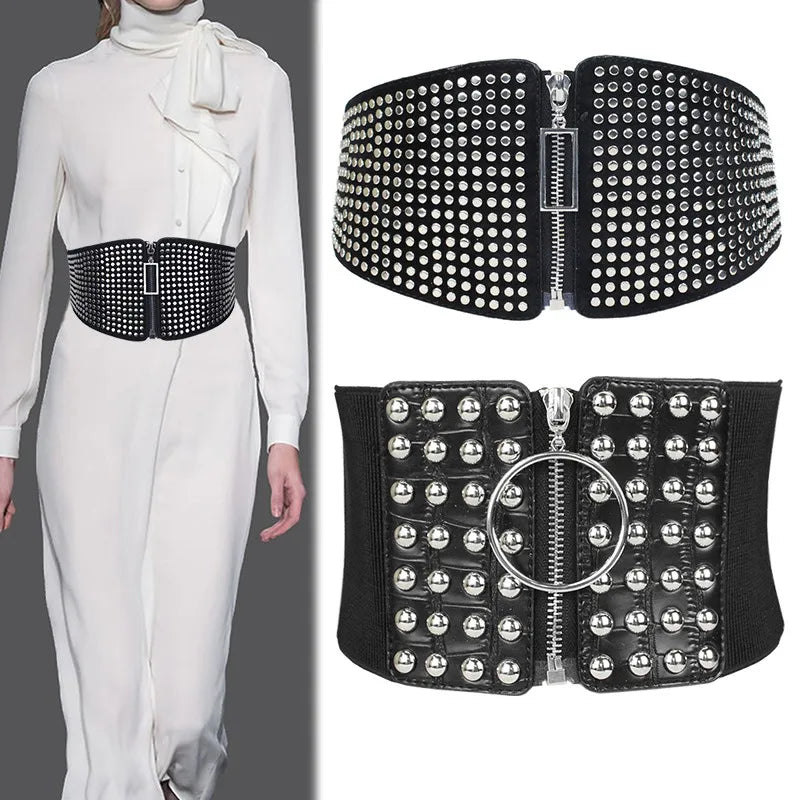 fashion solid color pu leather  women's corset belts