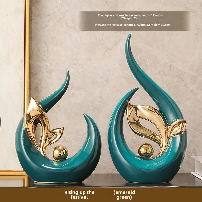 Smooth sailing wine cabinet decoration suit light luxury style high-end home living room TV cabinet office decoration
