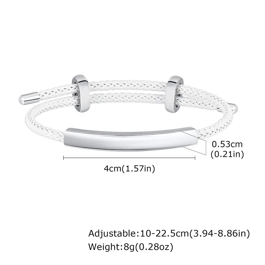 Commute Solid Color 201 Stainless Steel rope Men's Bracelets Men Cord & Leather Bracelets