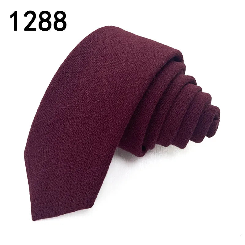 Casual Solid Color Cotton Men's Tie