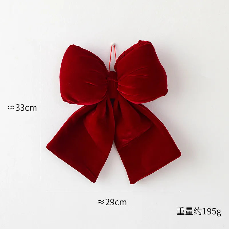 Nuchi Large Velvet Christmas Decoration 3D Christmas Tree Ornament DIY Embroidery Festive Butterfly Knot Holiday Craft