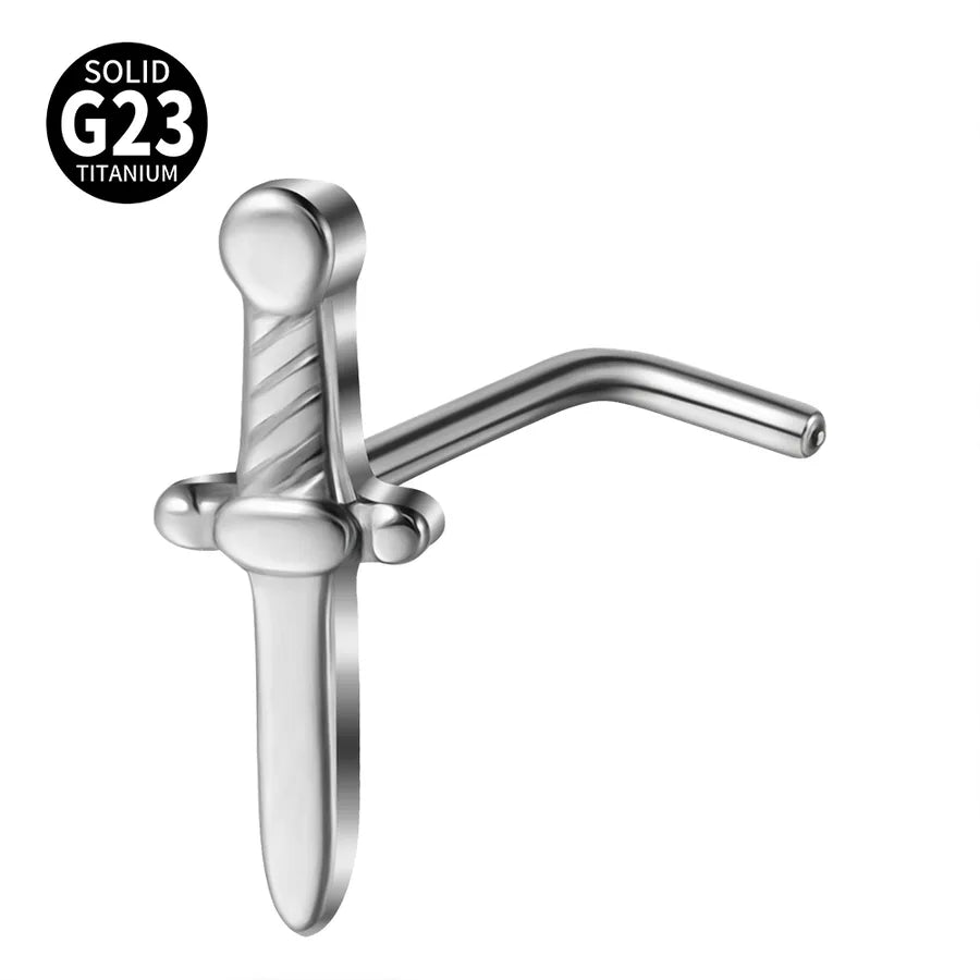 Casual Flower Butterfly Titanium Alloy Polishing Nose studs 1 Piece