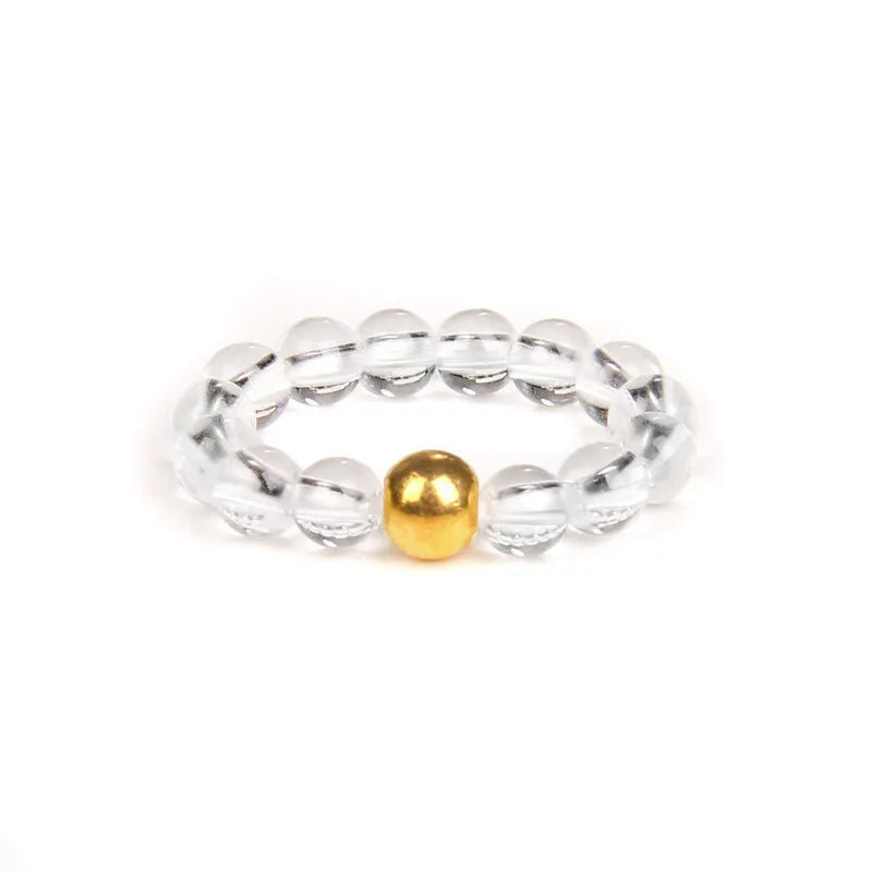 retro solid color natural stone beaded rings 1 piece