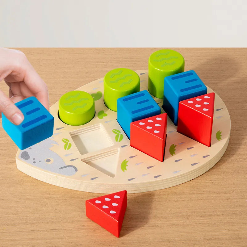 Wooden Fun Matching Beads Color Pairing Classification Cognitive Bowl Spoon Training Hand Eye Coordination Table Game Toys