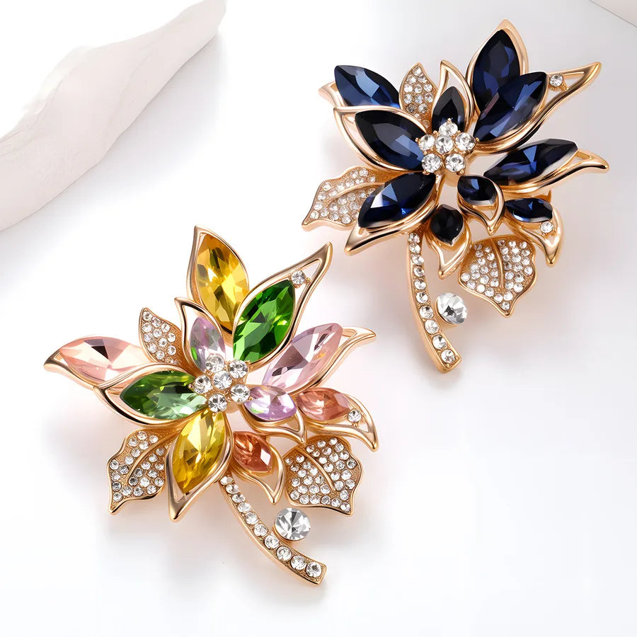 Elegant Pearl Alloy Flower Brooch Pin Women's Personality Design Lapel Pin Cute Romantic Animal Floral Pattern Office Selfie Suitable All Seasons