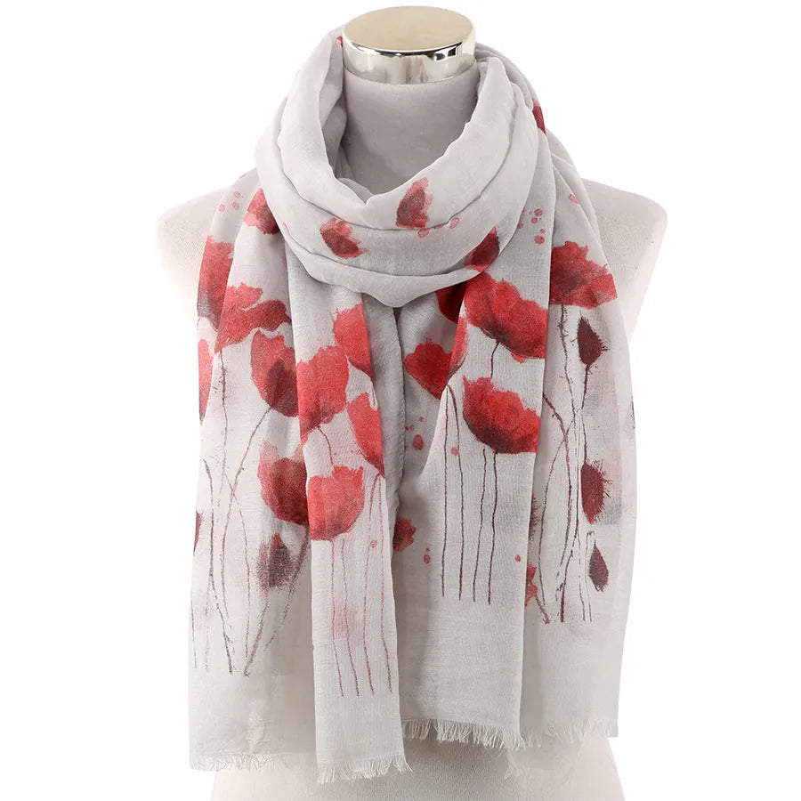 women's streetwear flower polyester printing scarf