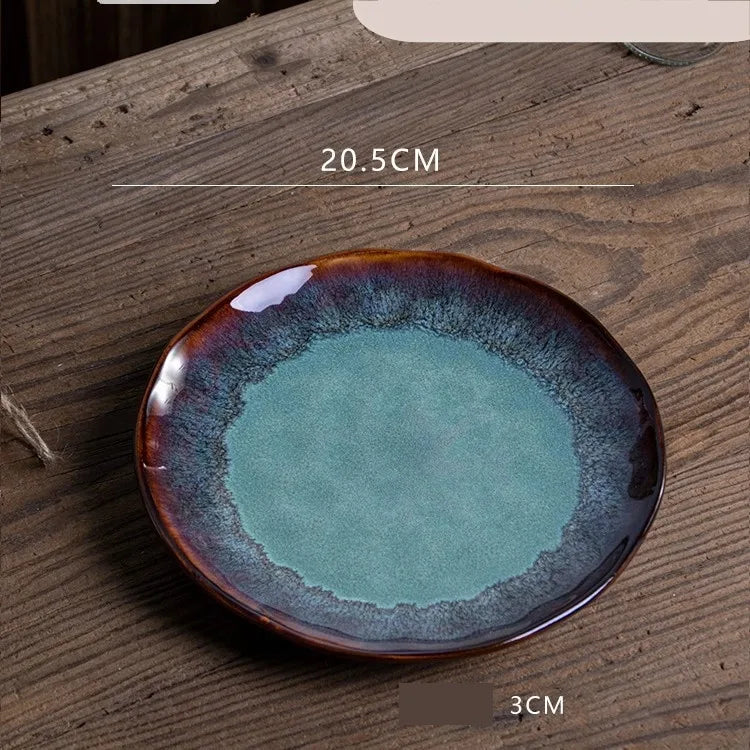 Retro Solid Color Flower ceramics Tableware 1 Piece