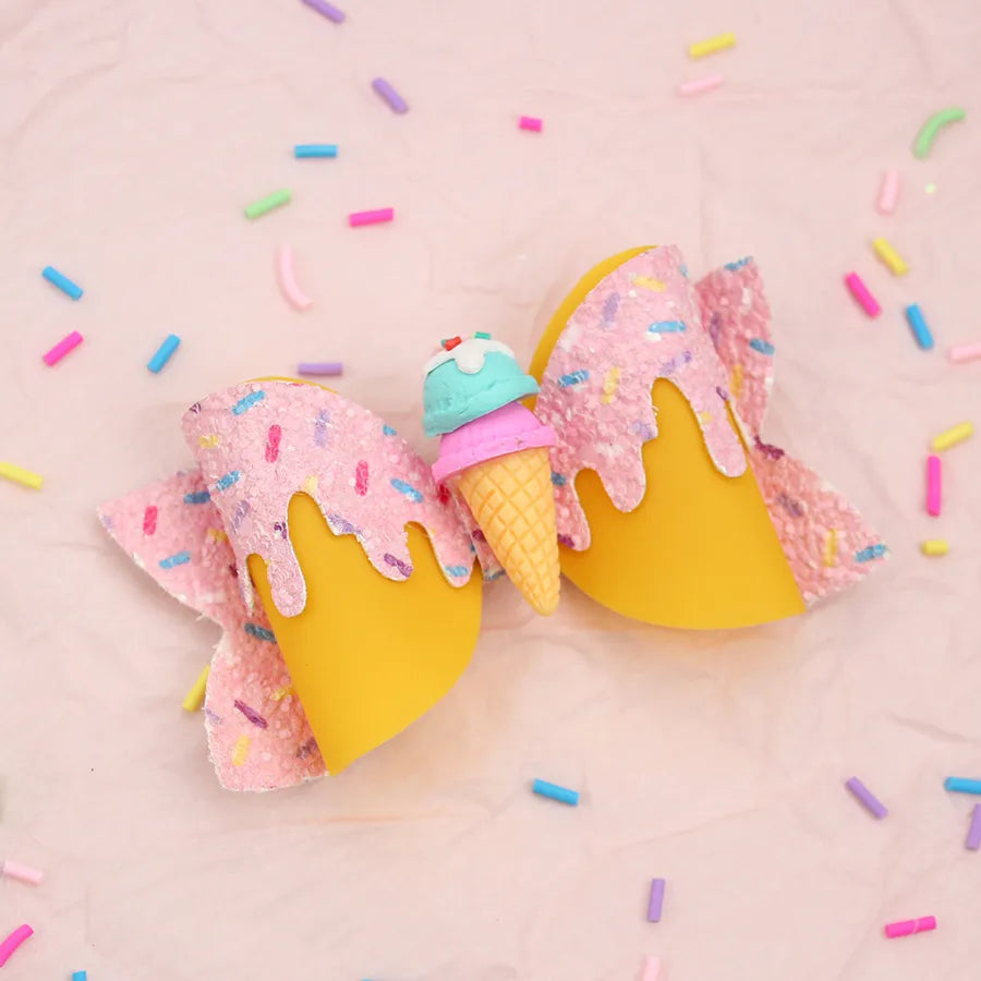 Amazon's New Donut Hairpin Children's Bow Hair Accessories Ice Cream Cream Candy Color Girl Hairpin