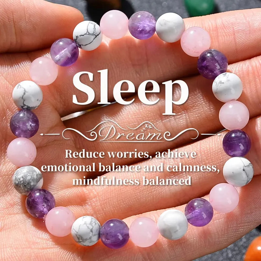 New Natural Stone Elastic Rope Bracelet Amethyst Rose Quartz Decompression Energy Bracelet Gift Yiwu Jewelry Wholesale