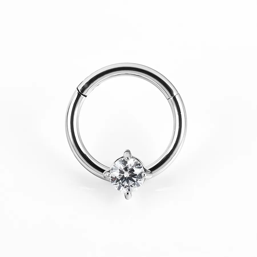 1 Piece Nose Rings & Studs Shiny Solid Color 304 Stainless Steel Inlay Zircon Nose Rings & Studs