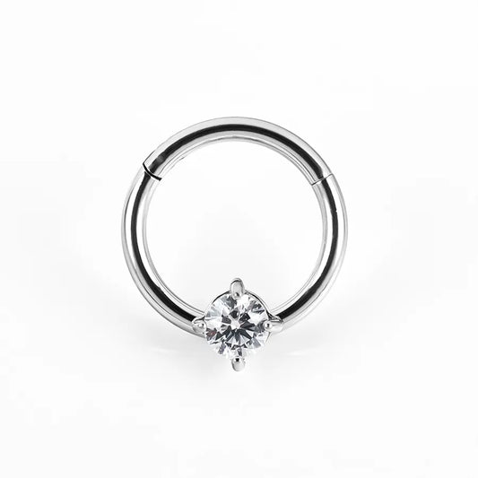 1 Piece Nose Rings & Studs Shiny Solid Color 304 Stainless Steel Inlay Zircon Nose Rings & Studs