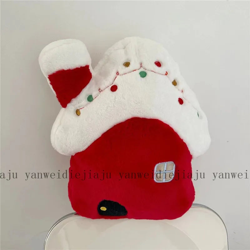 Christmas Decorative Cushion Santa Claus Toy Apple Peaceful Fruit Christmas wreath Cushion Gingerbread Man Cartoon Style