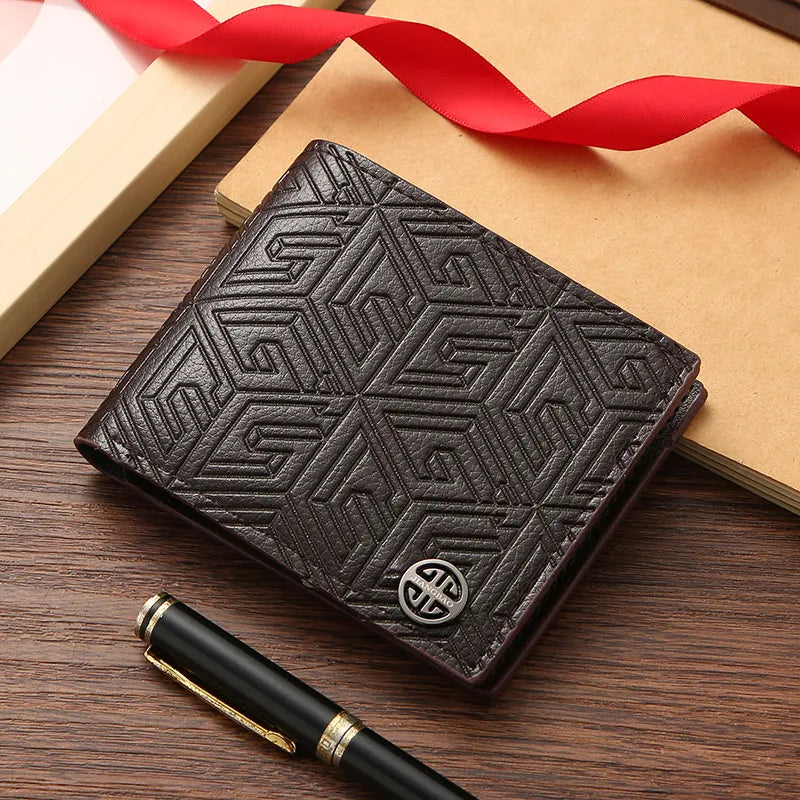 Men's Solid Color PVC Open Small Wallets