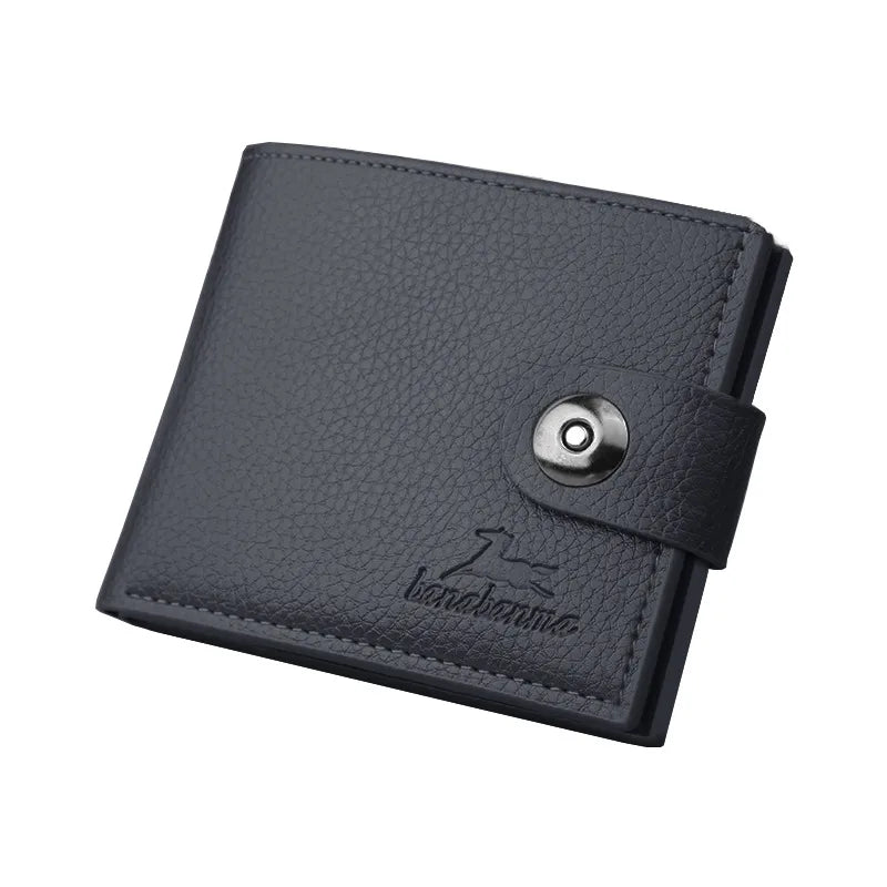 business short wallet men's wallet retro buckle horizontal gift money clip foreign trade
