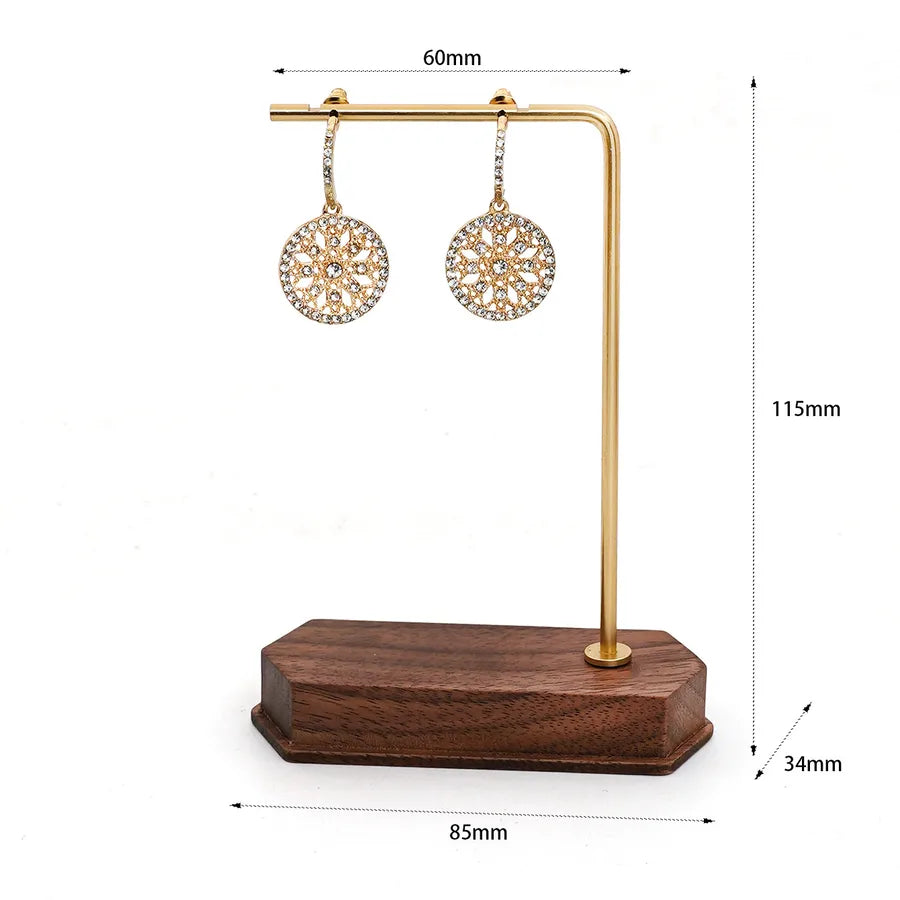 1 Piece solid wood Metal Iron Classic Style Geometric Jewelry Display Jewelry Rack