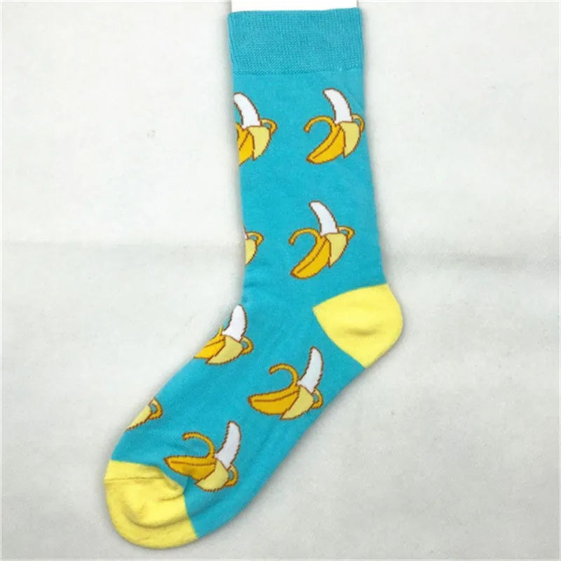 unisex casual geometric cotton crew socks a pair