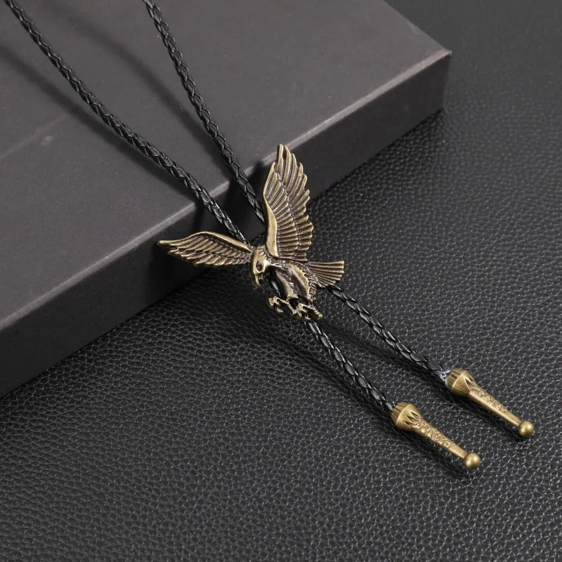Retro Butterfly Pu Leather Alloy Men's Pendant Necklace Men Pendant Necklaces