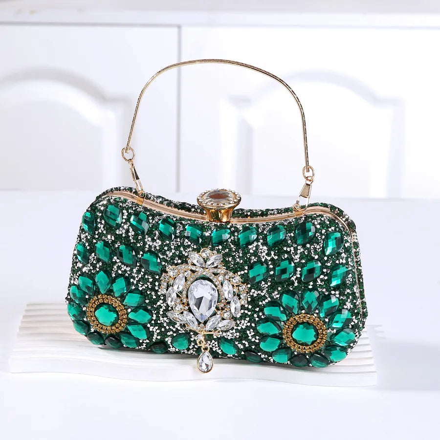 Polyester Geometric Rhinestone Square Evening Bags