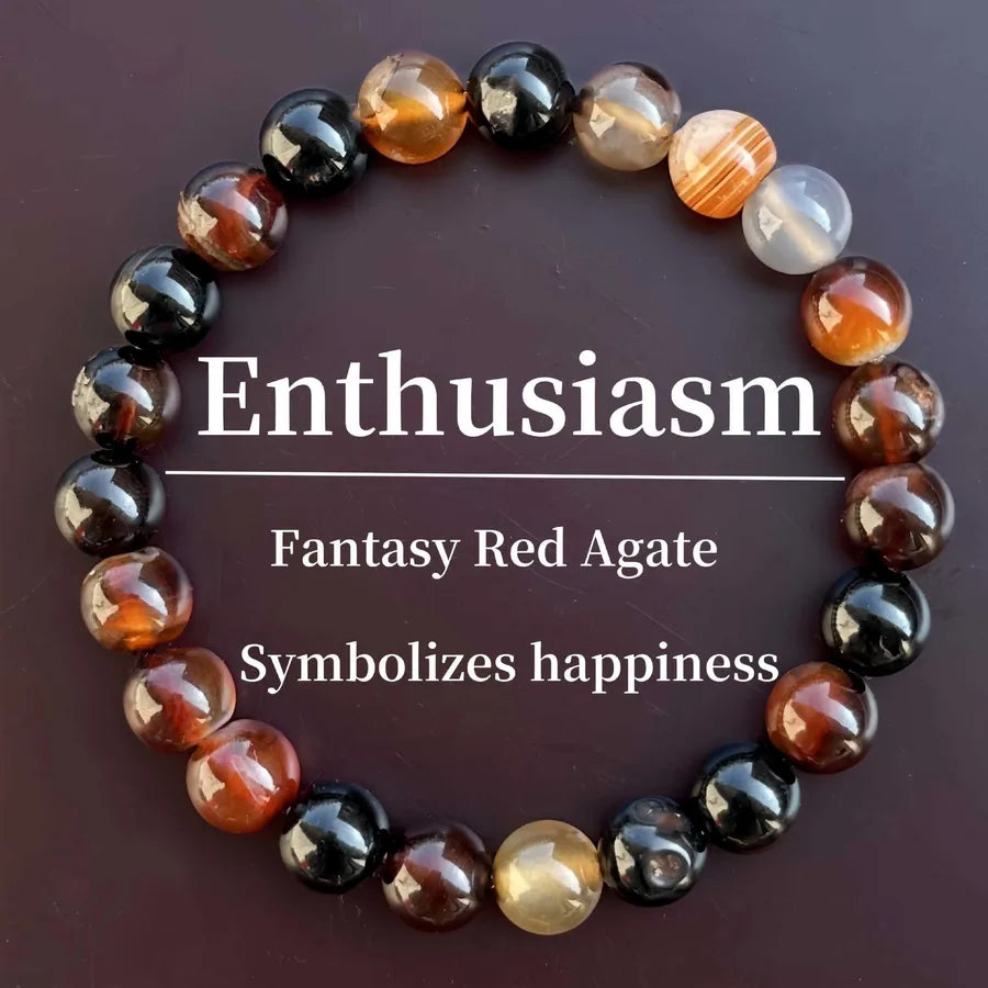 Hot Selling 4-10mm Natural Stone Bracelet Coffee Stripesd Agate Bracelet for Men and Women Same Style Yiwu Jewelry Wholesale