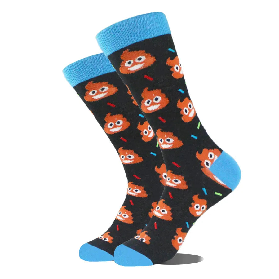 Men's Simple Style Cartoon Bicycle Nylon Cotton Crew Socks A Pair