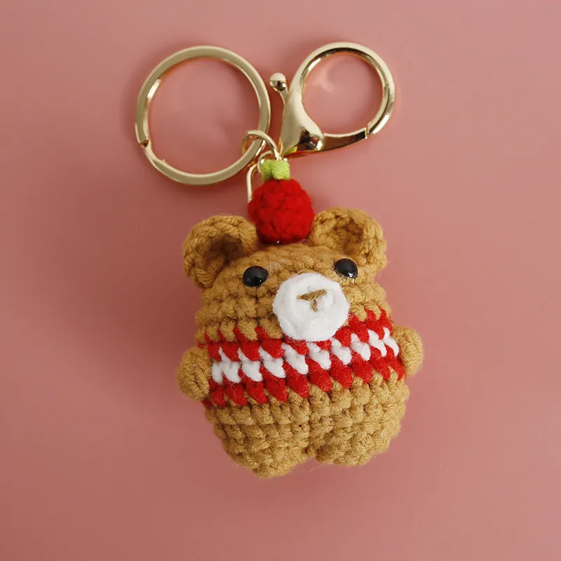 1 Piece Cute Animal yarn Bag Pendant Keychain