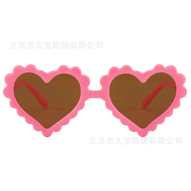 Elegant Simple Style IG Style Heart Shape Resin Special-Shaped Mirror Full Frame Kids Sunglasses