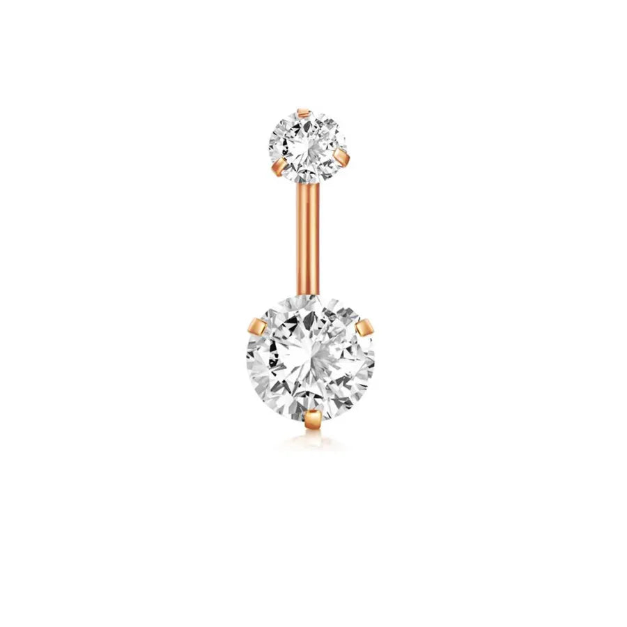 fashion solid color stainless steel inlay artificial gemstones belly ring