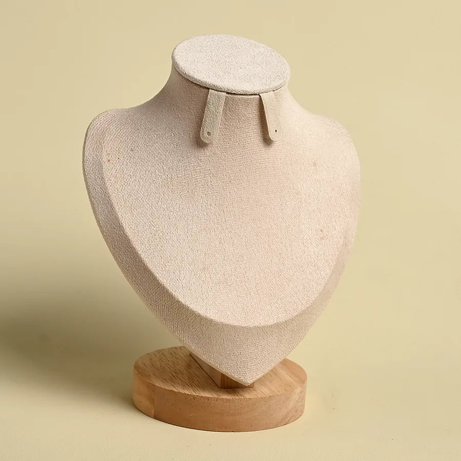 Wooden Mannequin Necklace Earring Jewelry Display Stand Portrait Model Jewelry Accessory Show Rack Handmade Simple Style