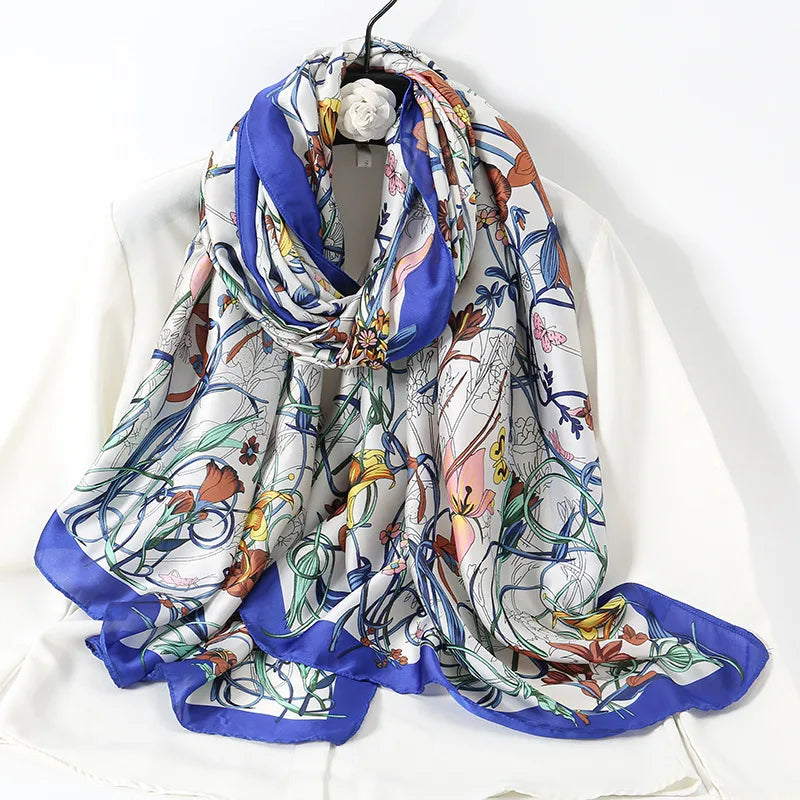 women's lady flower cloud brocade printing scarf